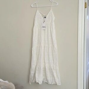 Zara White Maxi strappy slip dress M BNWT